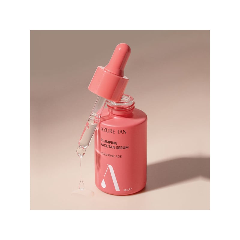Azure Tan “Face Plumping Tan Serum” Putlinantis hialurono rūgšties veido serumas su savaiminio įdegio efektu