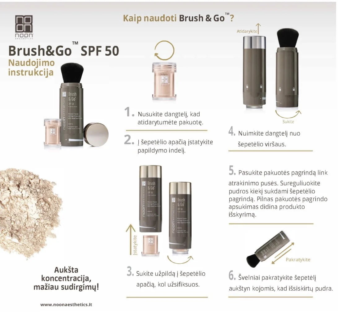 NOON BRUSH&amp;GO MINERAL SUN PROTECTION POWDER SPF 50, 2x5 g