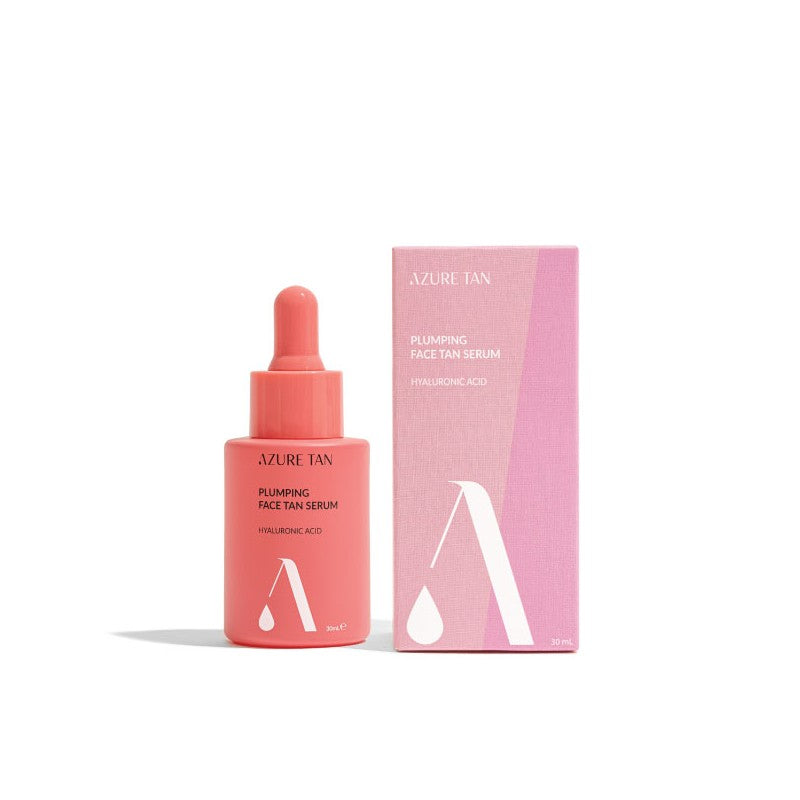 Azure Tan “Face Plumping Tan Serum” Putlinantis hialurono rūgšties veido serumas su savaiminio įdegio efektu