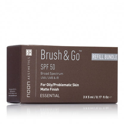 NOON BRUSH&amp;GO MINERAL SUN PROTECTION POWDER SPF 50 PAPILDYMAS, 3x5 g